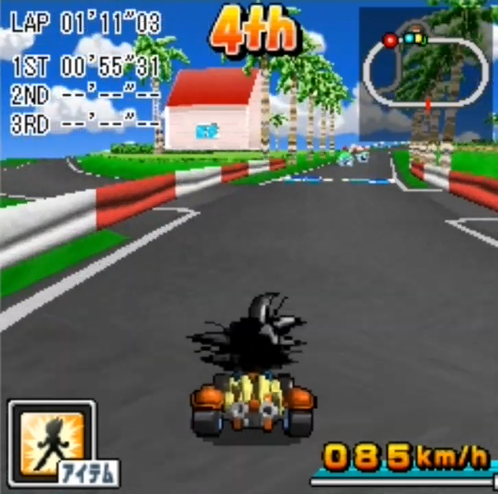 Screen-1-Dragon-Ball-Racing-ドラゴンボールレーシング-i-appli-2009-i-mode-Foma-903i-1 Dragon Ball Racing : le Mario Kart-like ressuscité !